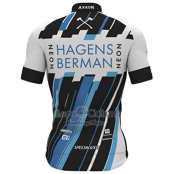 Axeon Hagens Berman Ropa Ciclismo Culotte Corto 2017 Men Mangas Cortas Blanco y Negro